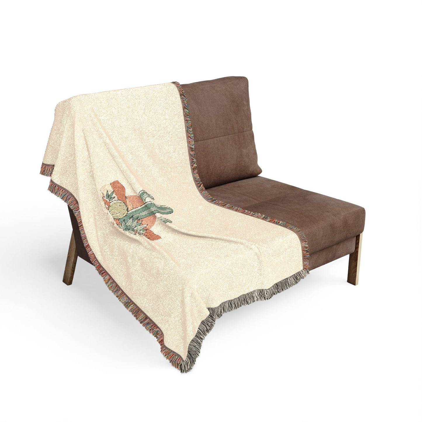 Desert Cactus Woven Blanket — Southwestern Throw with Saguaro Design