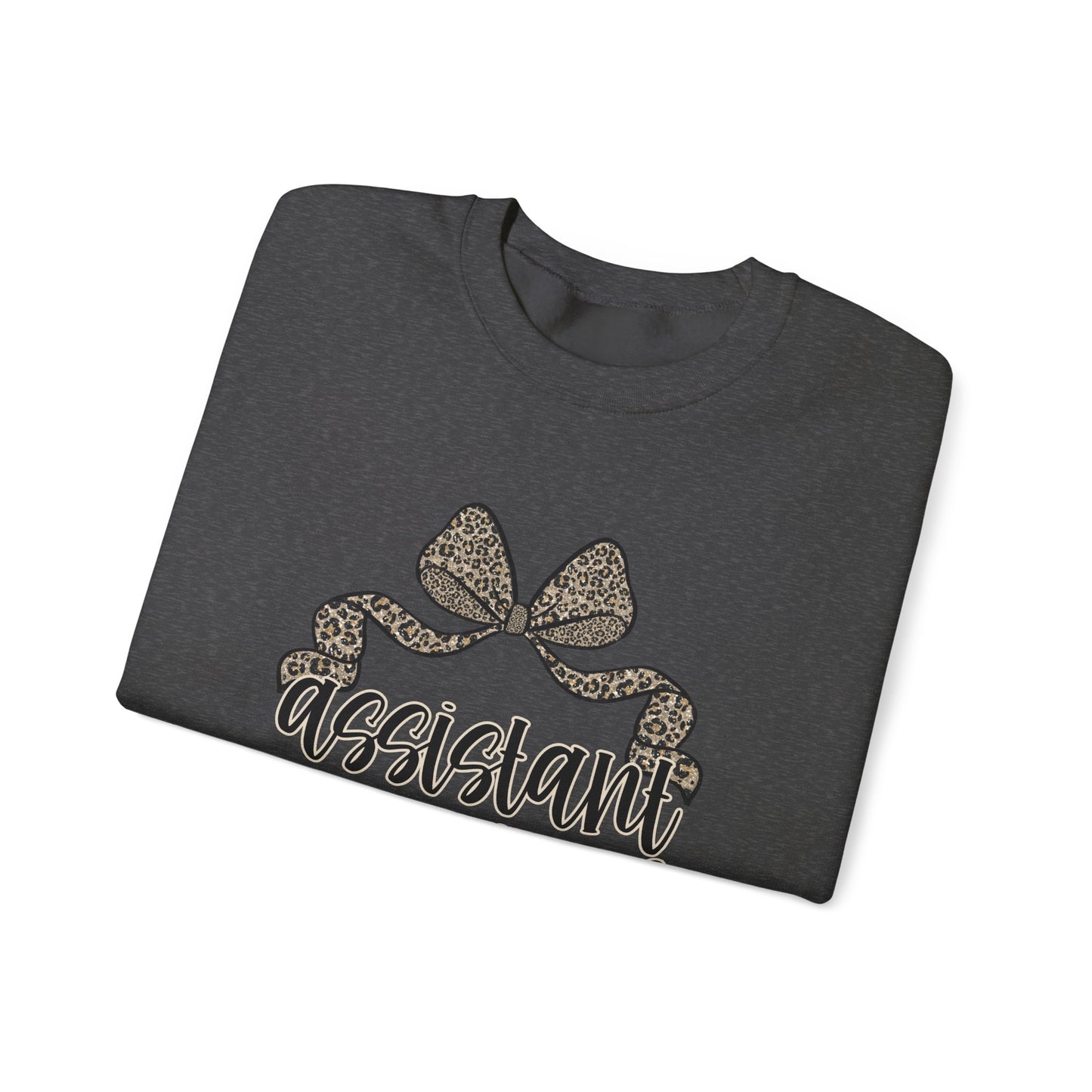 Assistant Principal Sweatshirt — Leopard Bow Crewneck for School Leaders