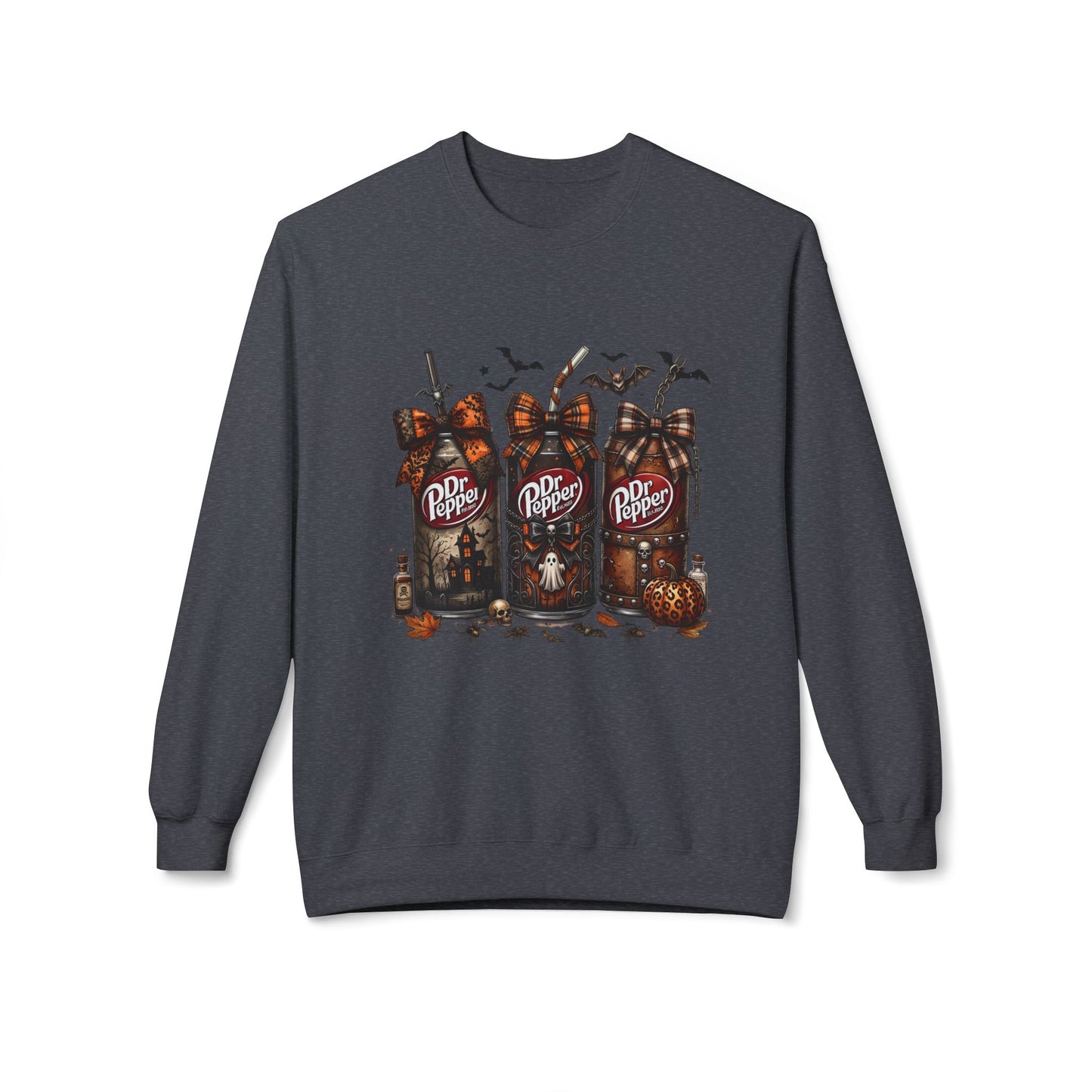 Halloween Dr Pepper Crewneck Sweatshirt — Spooky Soda Bottle Graphic
