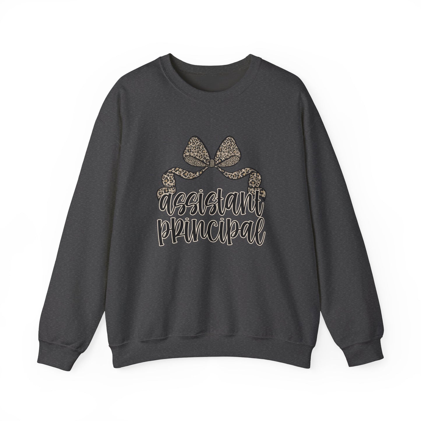 Assistant Principal Sweatshirt — Leopard Bow Crewneck for School Leaders