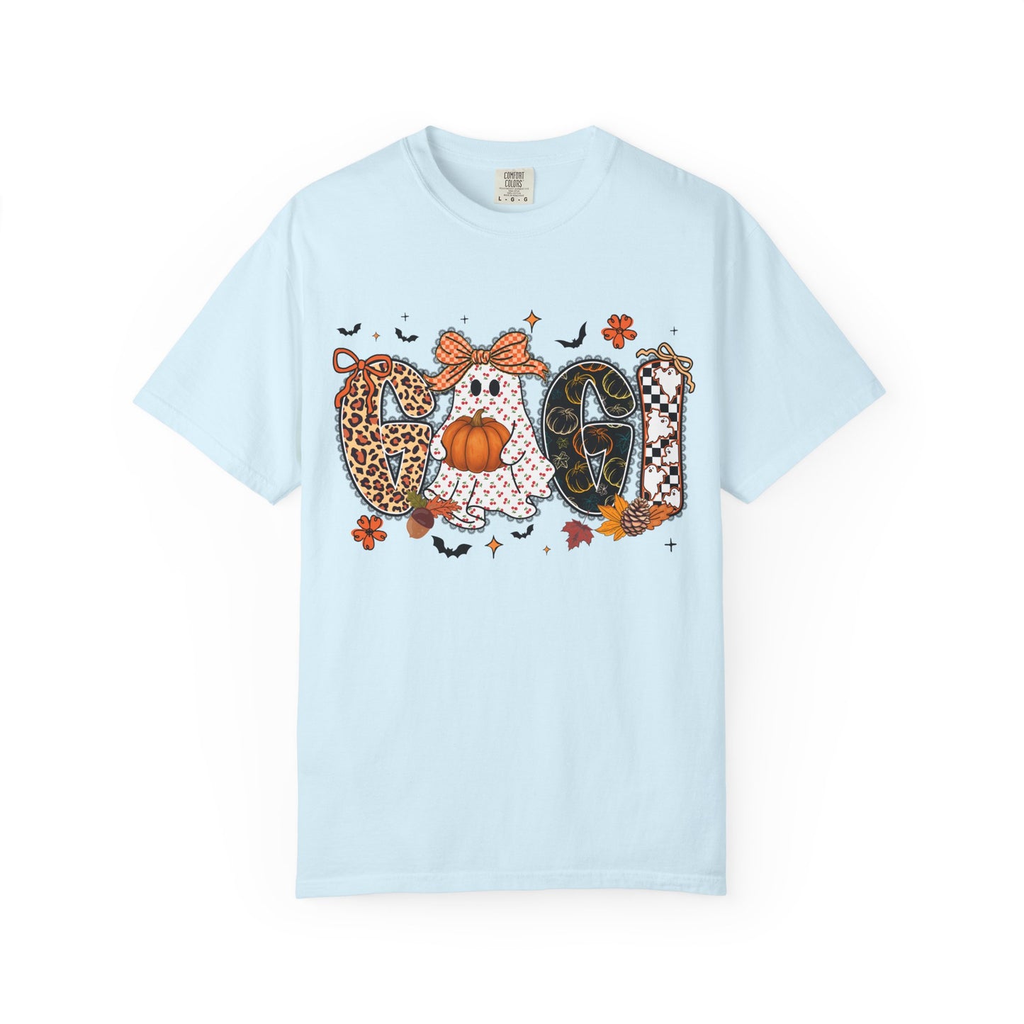 Halloween "Gigi" T-Shirt — Pumpkin, Leopard & Mask Fall Tee