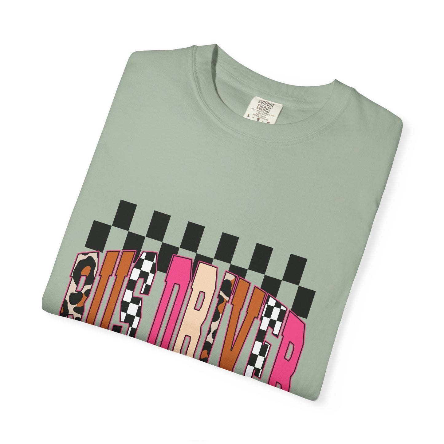 T-Shirt — 'Bus Driver' Checkerboard Graphic Tee (Retro Skate/Punk Vibe)