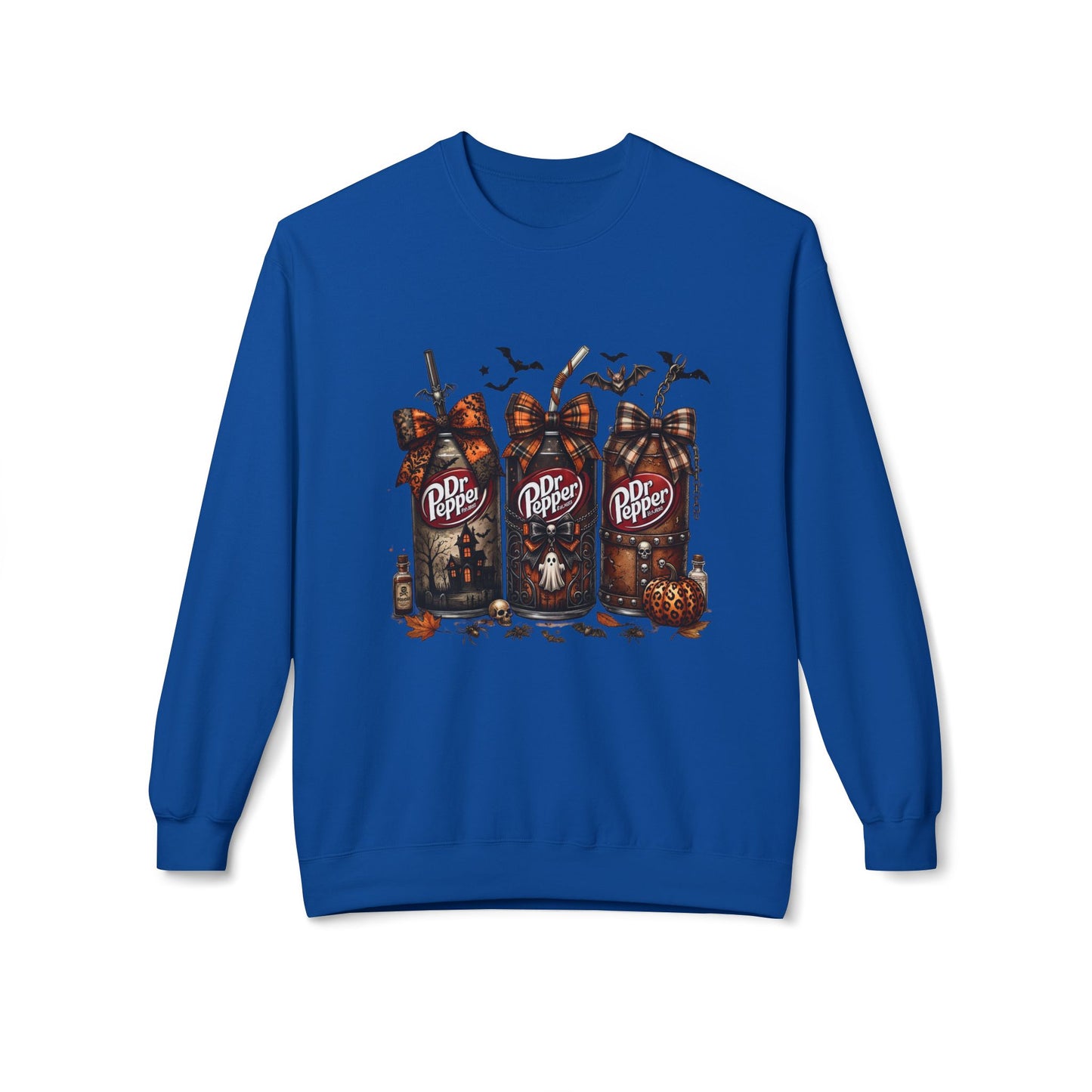 Halloween Dr Pepper Crewneck Sweatshirt — Spooky Soda Bottle Graphic