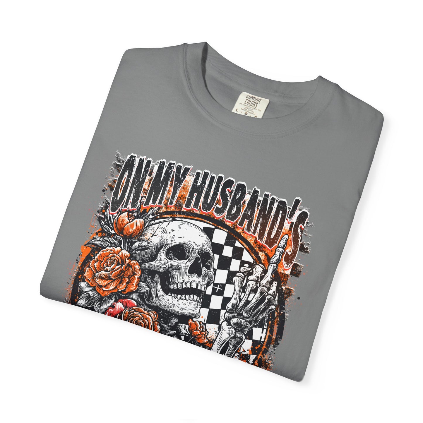Easy Nerve T-Shirt — Skull, Roses & Racing Flag Graphic Tee