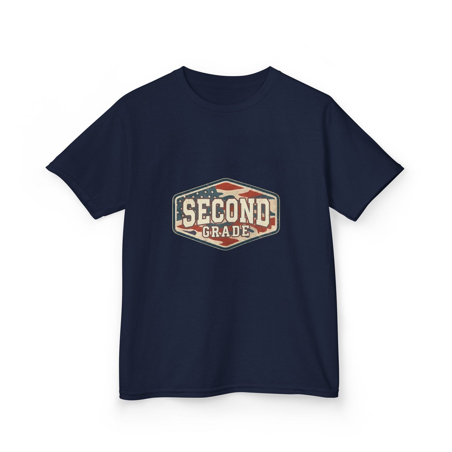 Second Grade Kids T-Shirt — Retro School Badge Tee