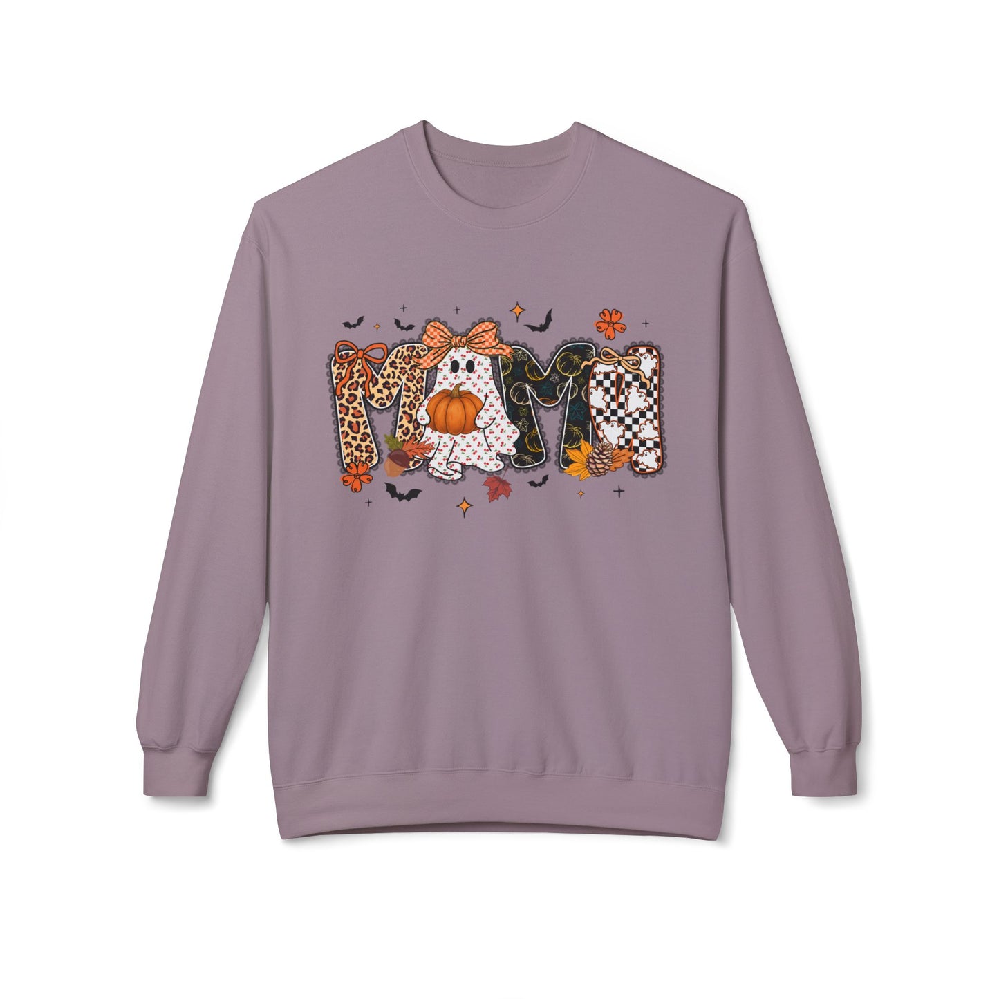 Mom Halloween Sweatshirt — Cute Pumpkin & Leopard Fall Crewneck