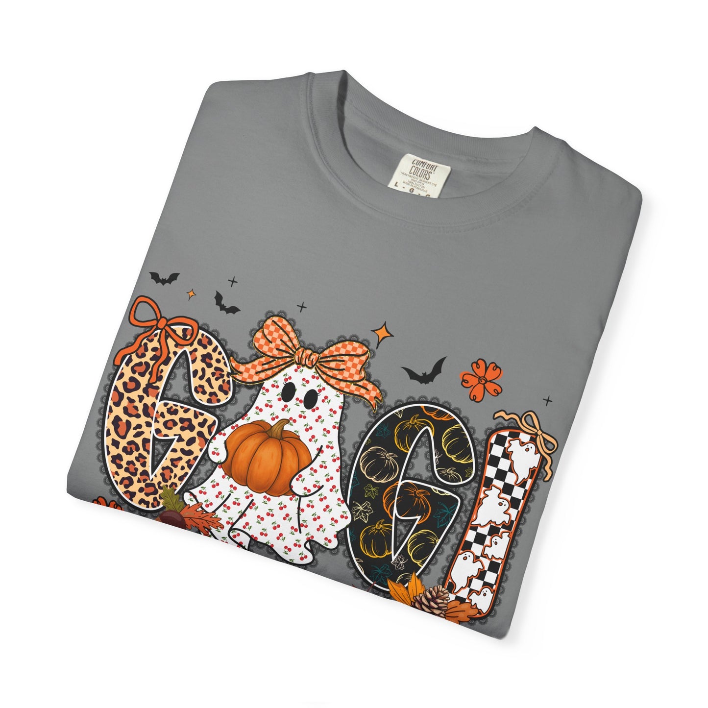 Halloween "Gigi" T-Shirt — Pumpkin, Leopard & Mask Fall Tee