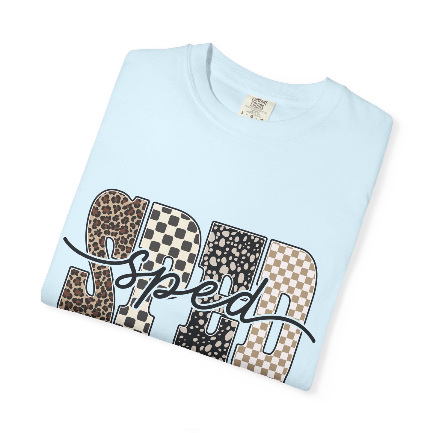 Sped Leopard & Checker Tee — Graphic Retro Racing T-Shirt