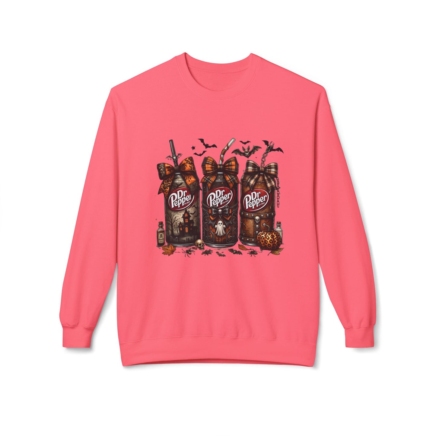 Halloween Dr Pepper Crewneck Sweatshirt — Spooky Soda Bottle Graphic