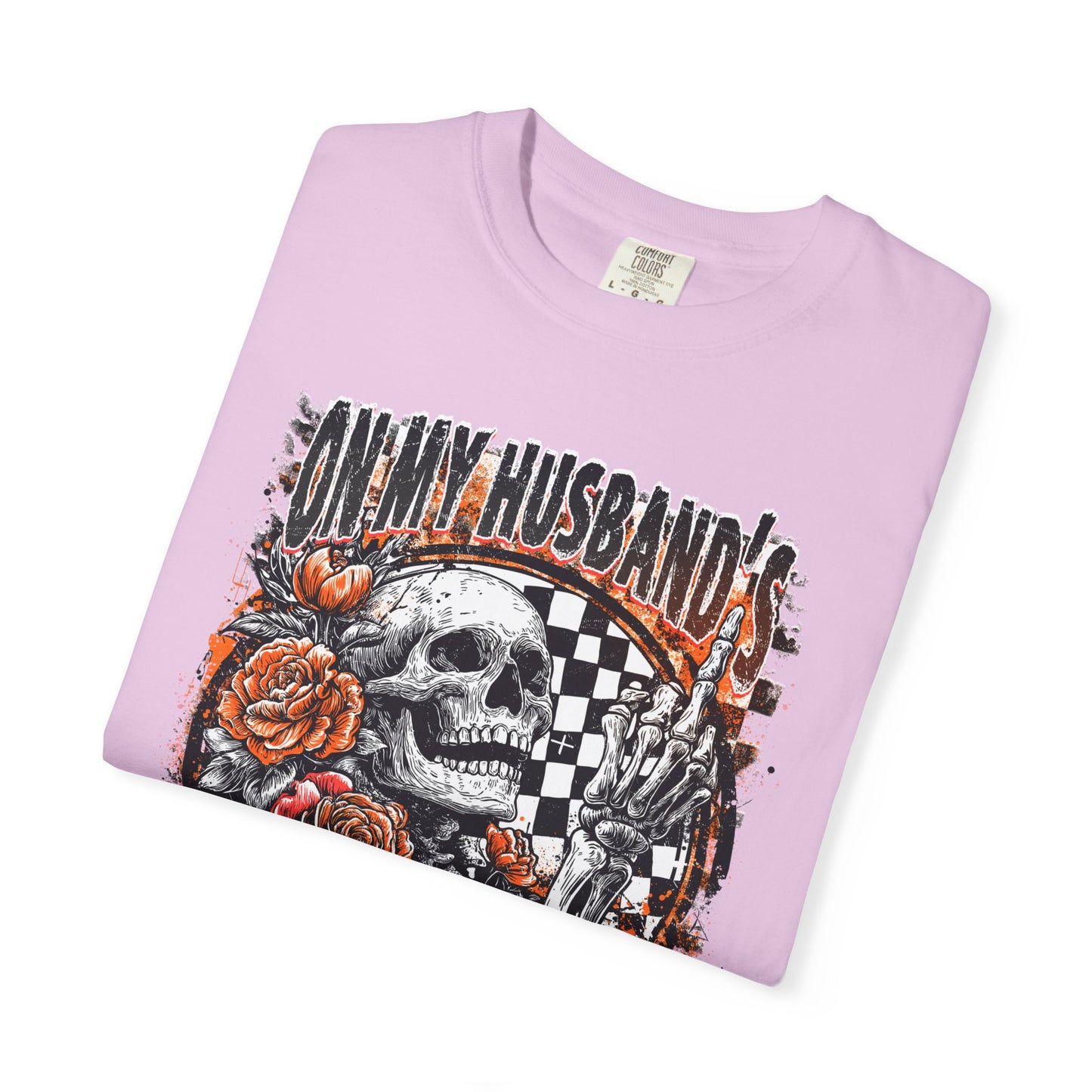 Easy Nerve T-Shirt — Skull, Roses & Racing Flag Graphic Tee