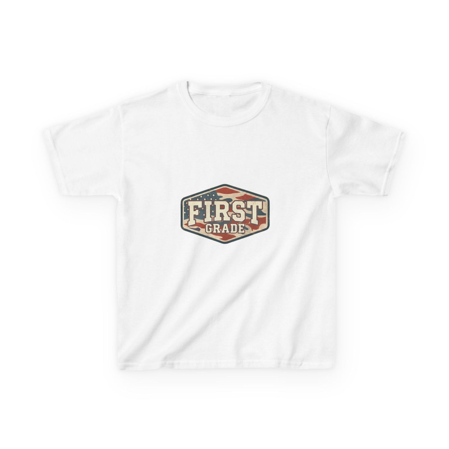 First Grade Kids T‑Shirt — Retro Back to School Tee for Boys & Girls