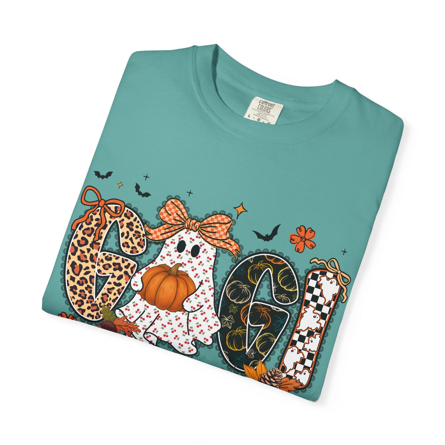 Halloween "Gigi" T-Shirt — Pumpkin, Leopard & Mask Fall Tee