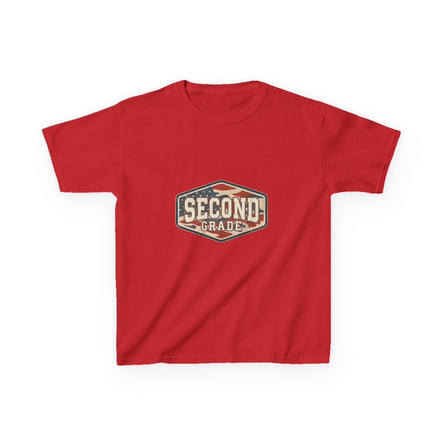 Second Grade Kids T-Shirt — Retro School Badge Tee
