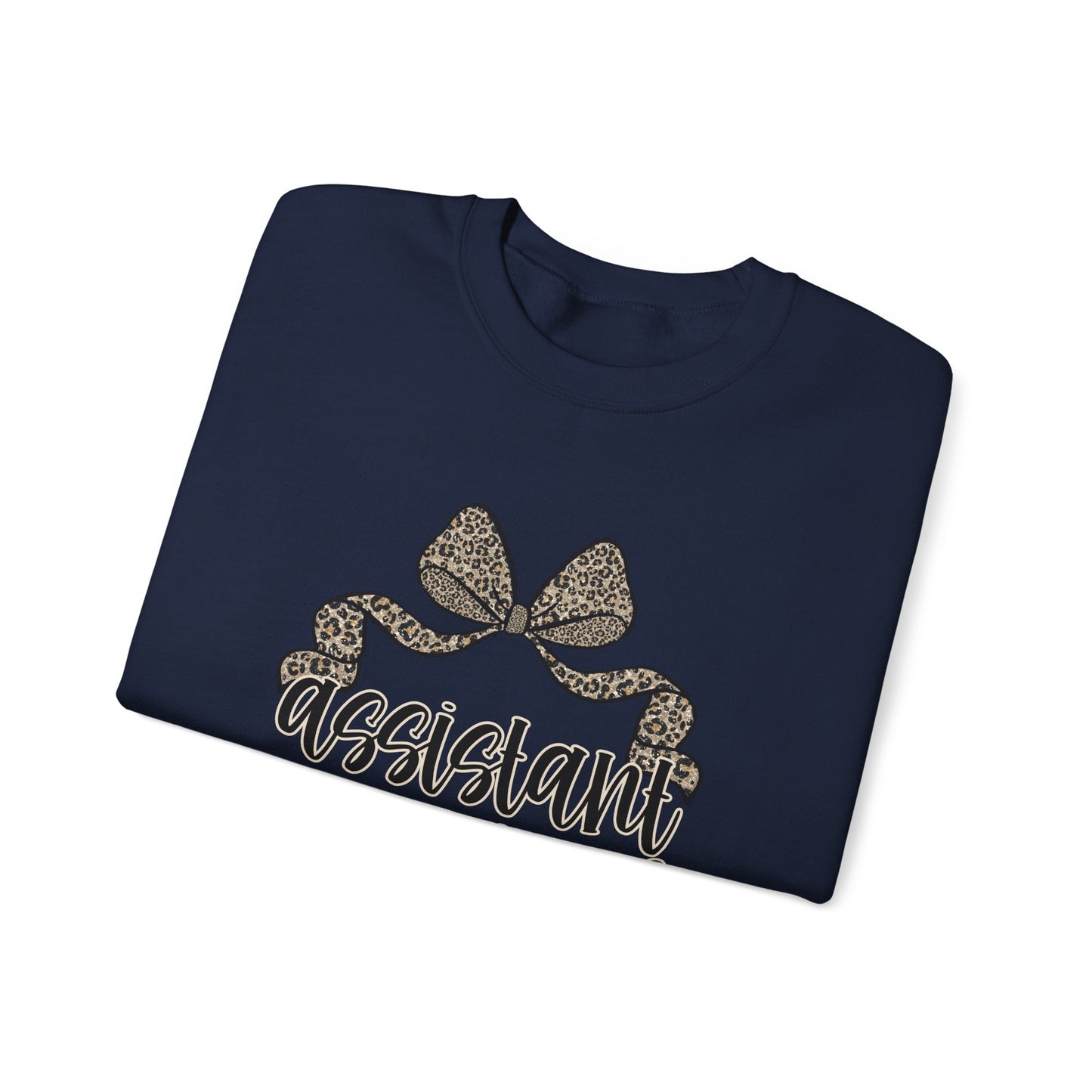 Assistant Principal Sweatshirt — Leopard Bow Crewneck for School Leaders