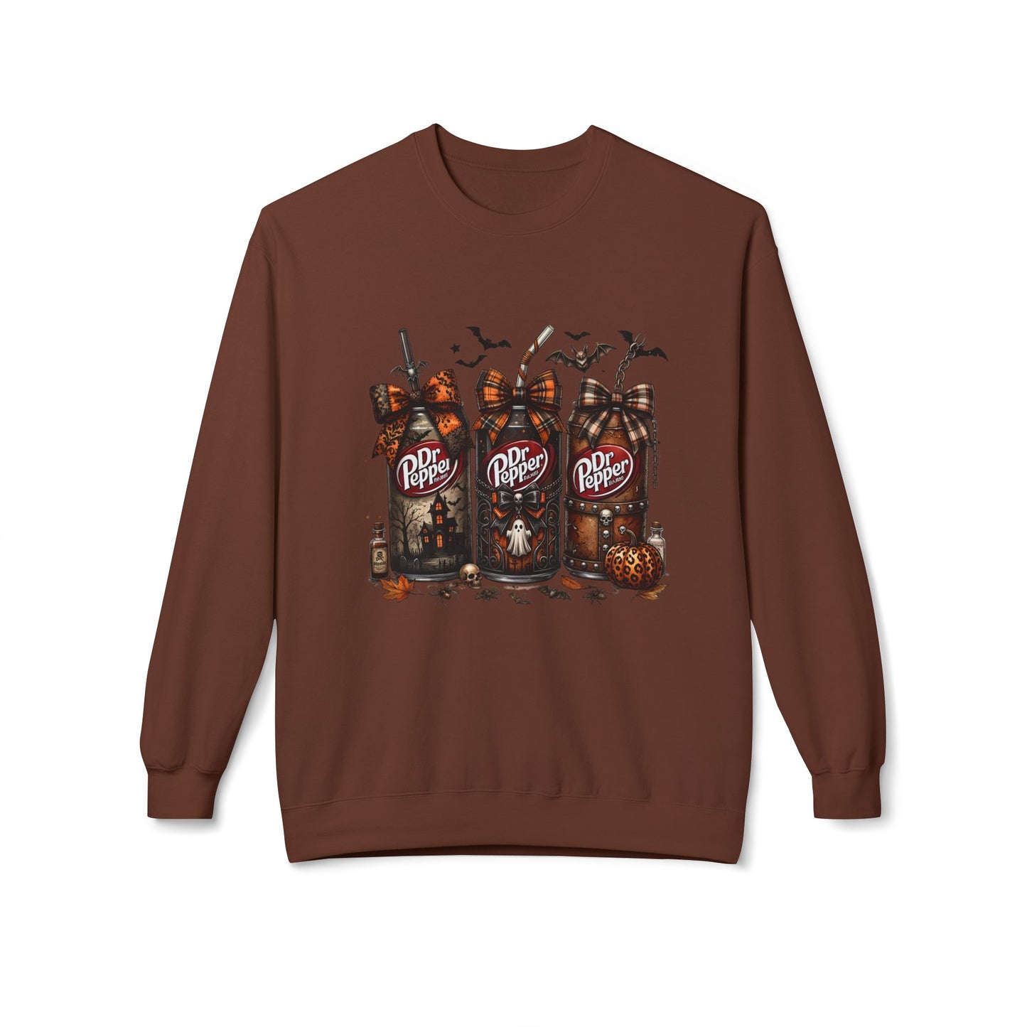 Halloween Dr Pepper Crewneck Sweatshirt — Spooky Soda Bottle Graphic