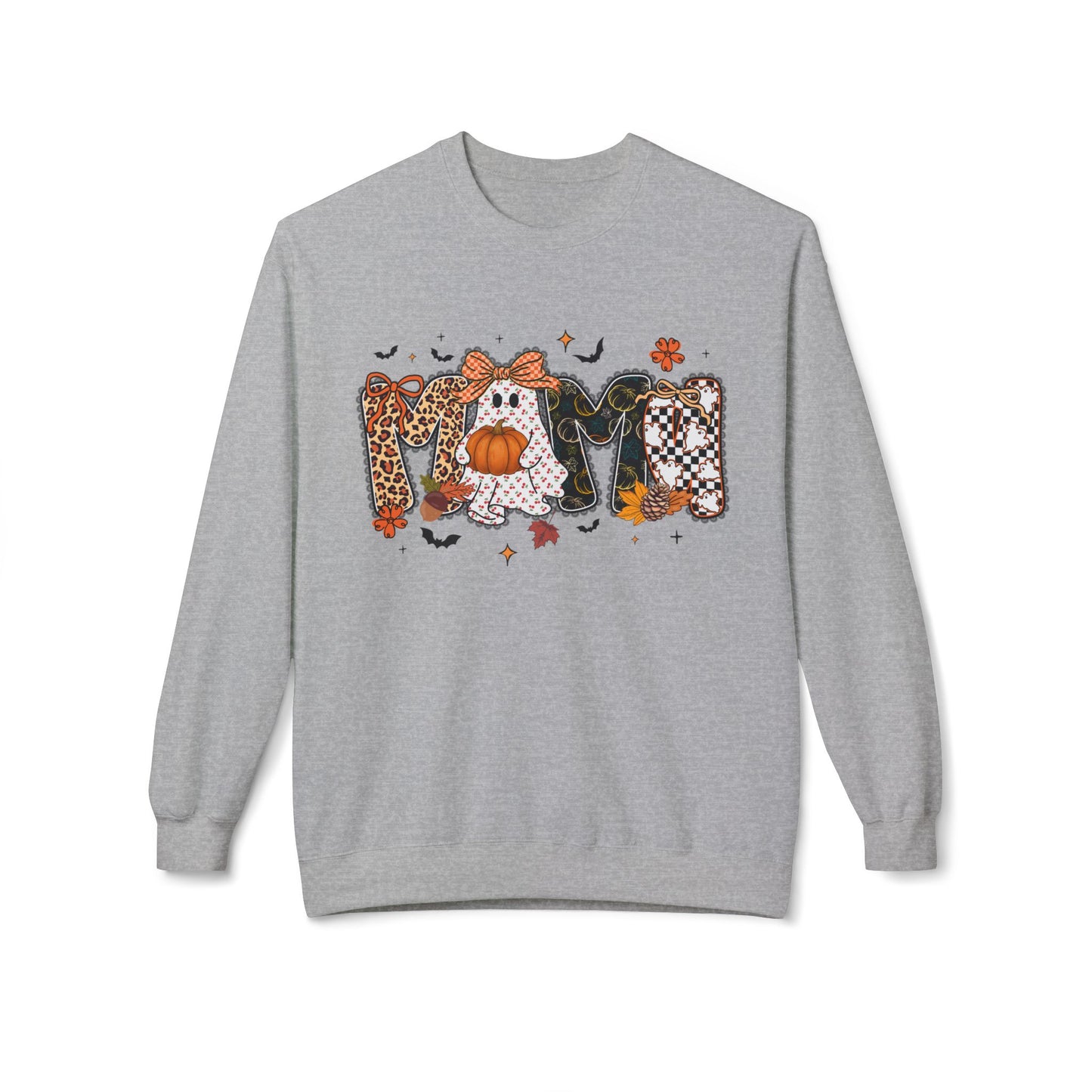 Mom Halloween Sweatshirt — Cute Pumpkin & Leopard Fall Crewneck
