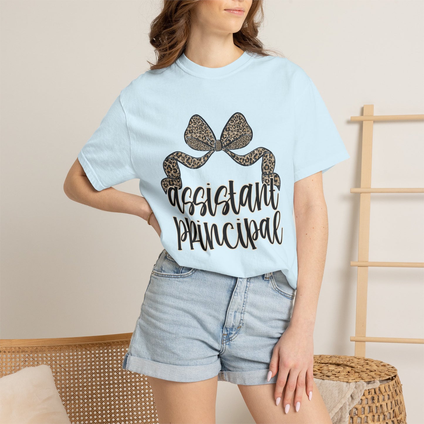 Assistant Principal Leopard Bow T-Shirt