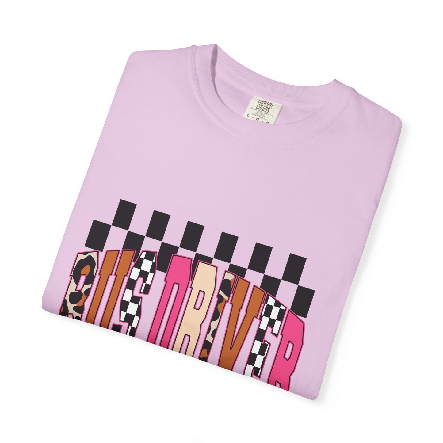 T-Shirt — 'Bus Driver' Checkerboard Graphic Tee (Retro Skate/Punk Vibe)
