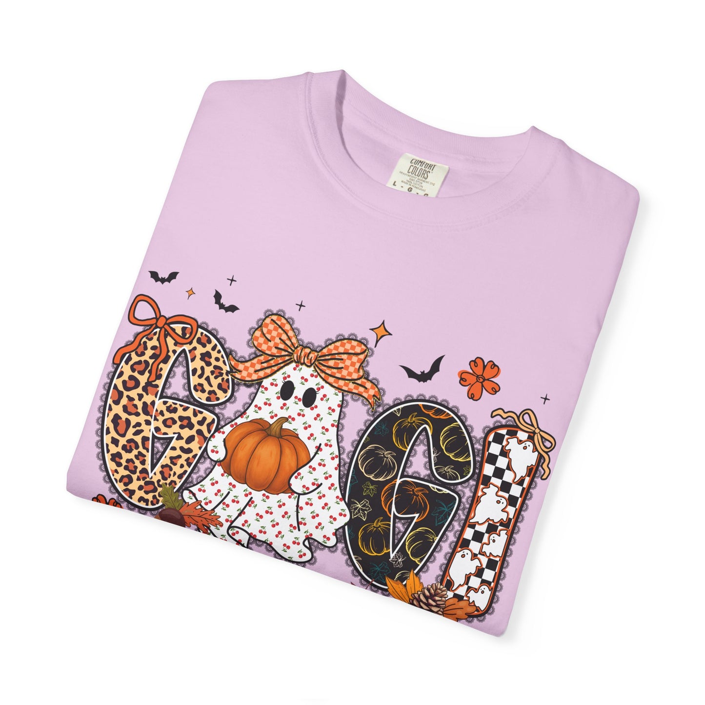 Halloween "Gigi" T-Shirt — Pumpkin, Leopard & Mask Fall Tee
