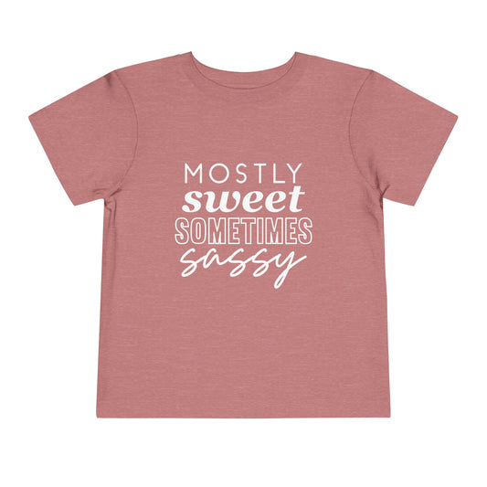 Toddler Tee - "Mostly Sweet Sometimes Sassy" Pink Kids Shirt