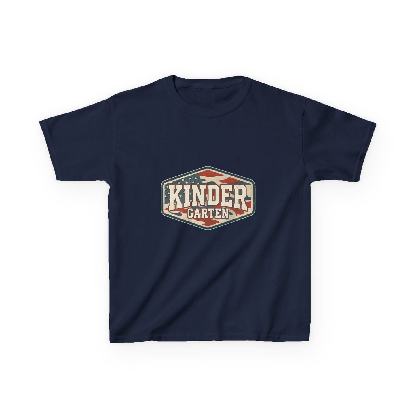 Kindergarten Retro Badge Kids T-Shirt — Back to School Tee