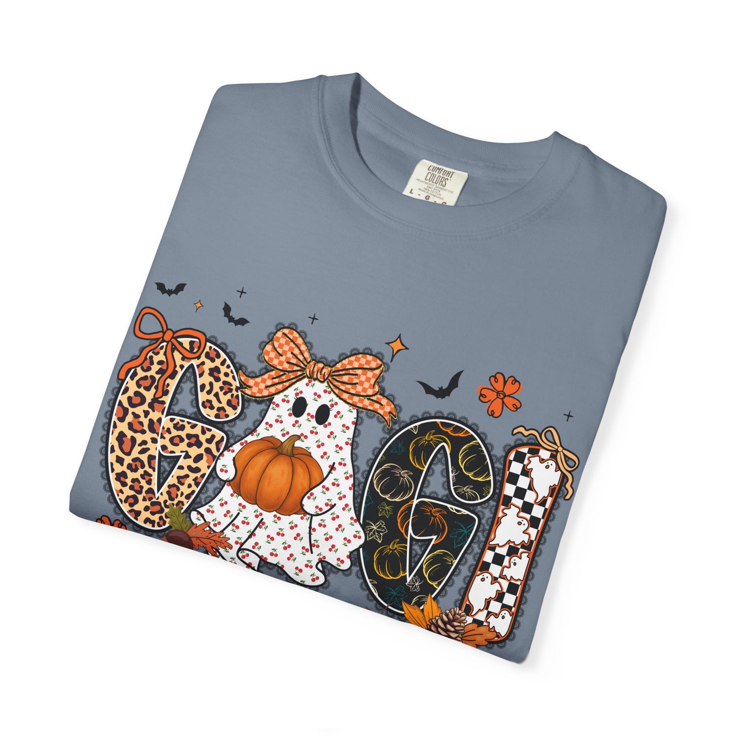 Halloween "Gigi" T-Shirt — Pumpkin, Leopard & Mask Fall Tee