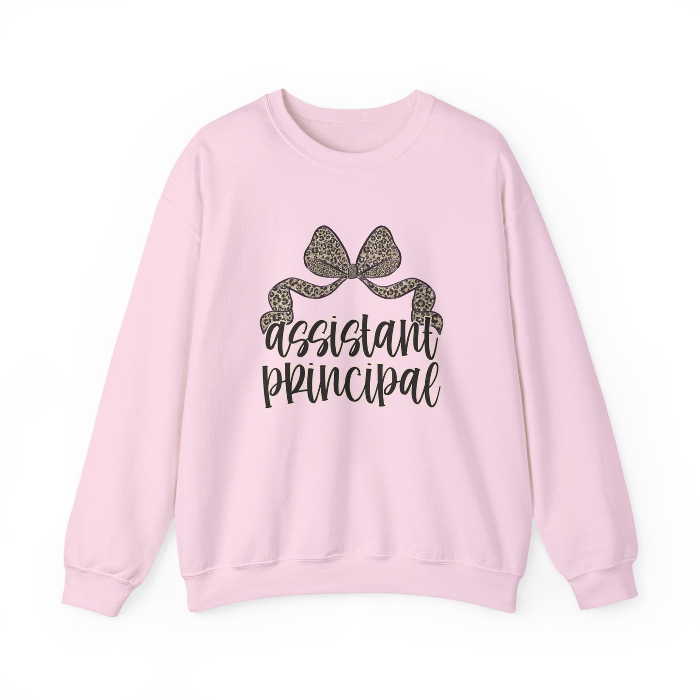 Assistant Principal Sweatshirt — Leopard Bow Crewneck for School Leaders