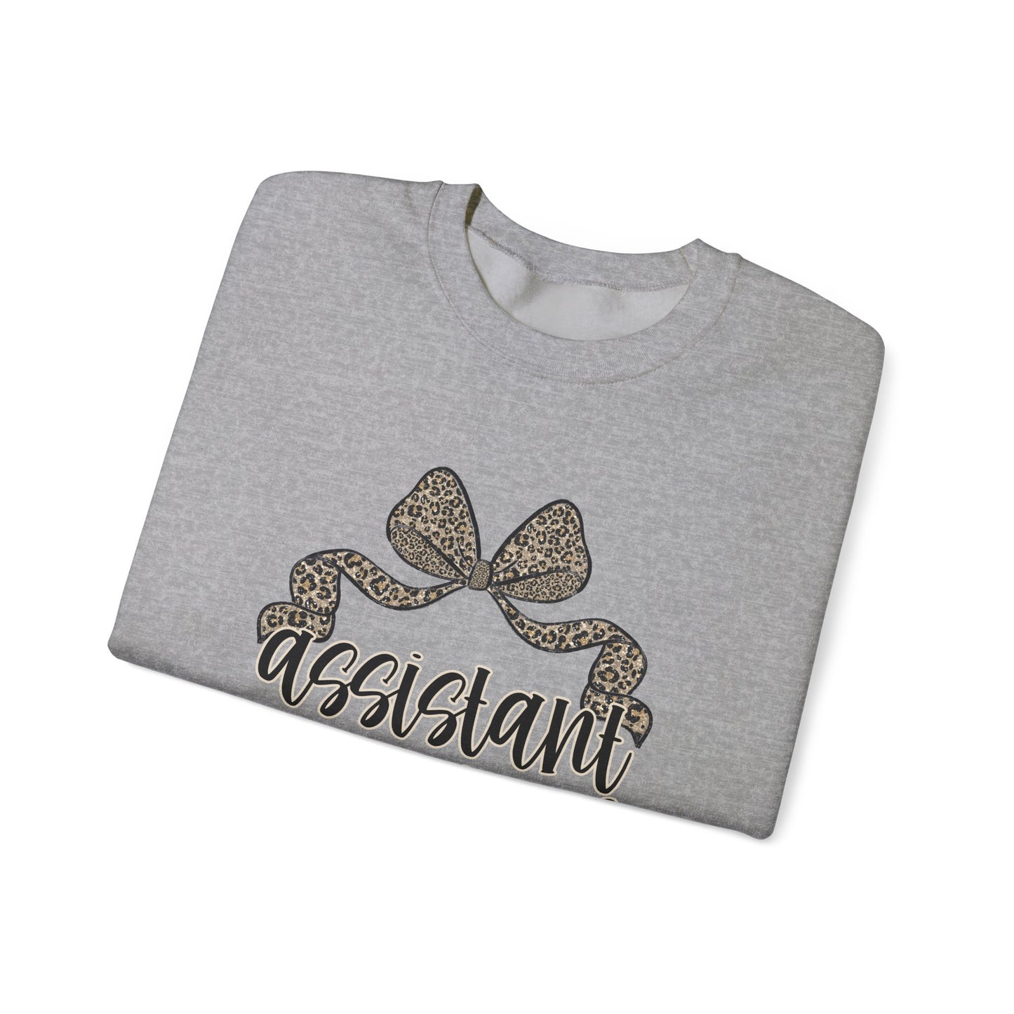 Assistant Principal Sweatshirt — Leopard Bow Crewneck for School Leaders