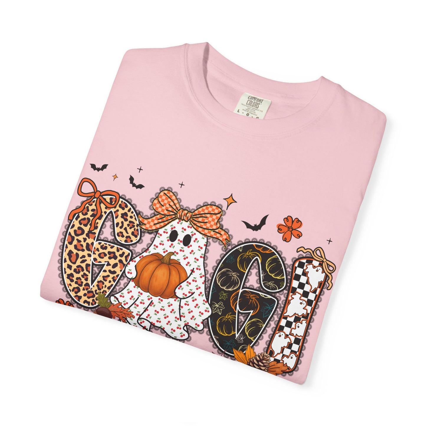 Halloween "Gigi" T-Shirt — Pumpkin, Leopard & Mask Fall Tee