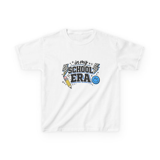Kids Tee — "In My School Era" Retro Pencil & Smiley Back-to-School Shirt