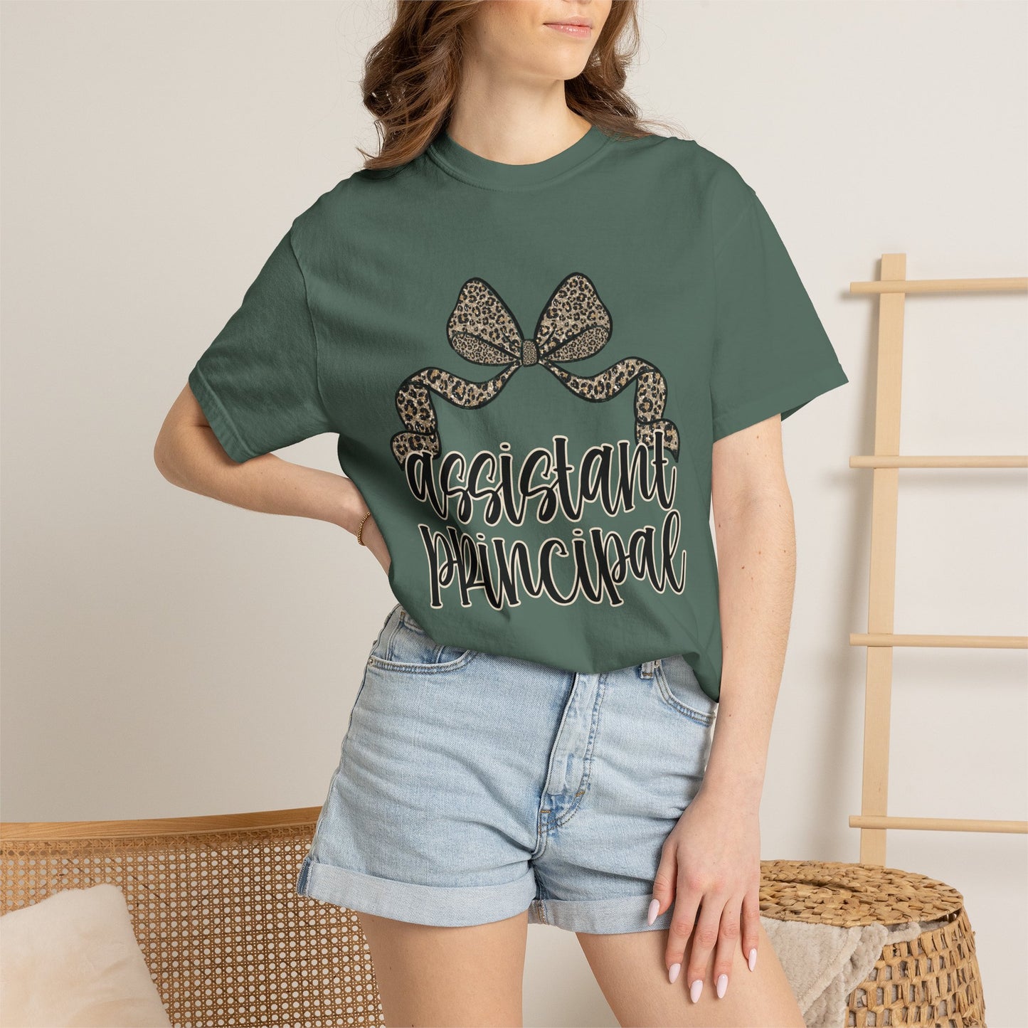 Assistant Principal Leopard Bow T-Shirt