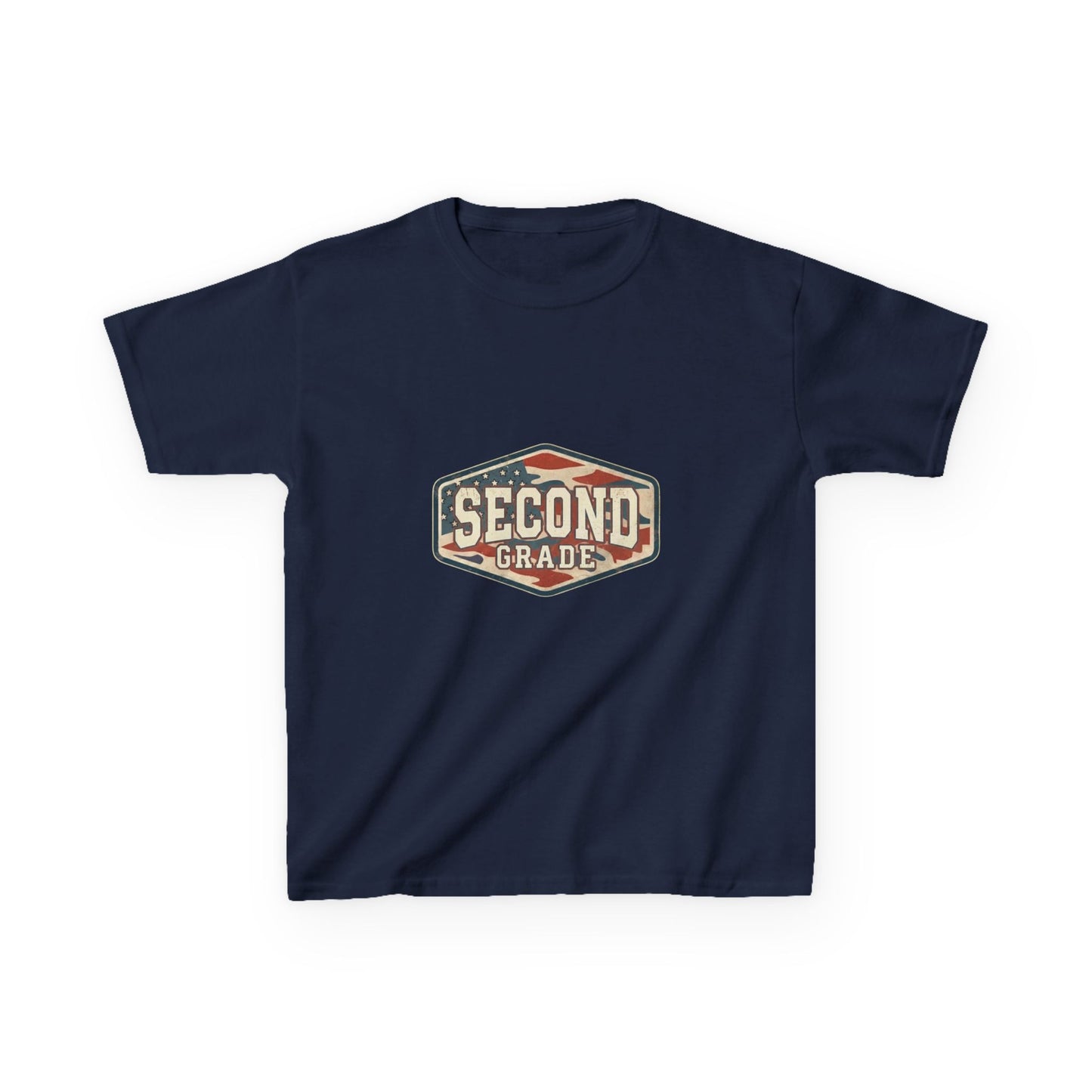 Second Grade Kids T-Shirt — Retro School Badge Tee