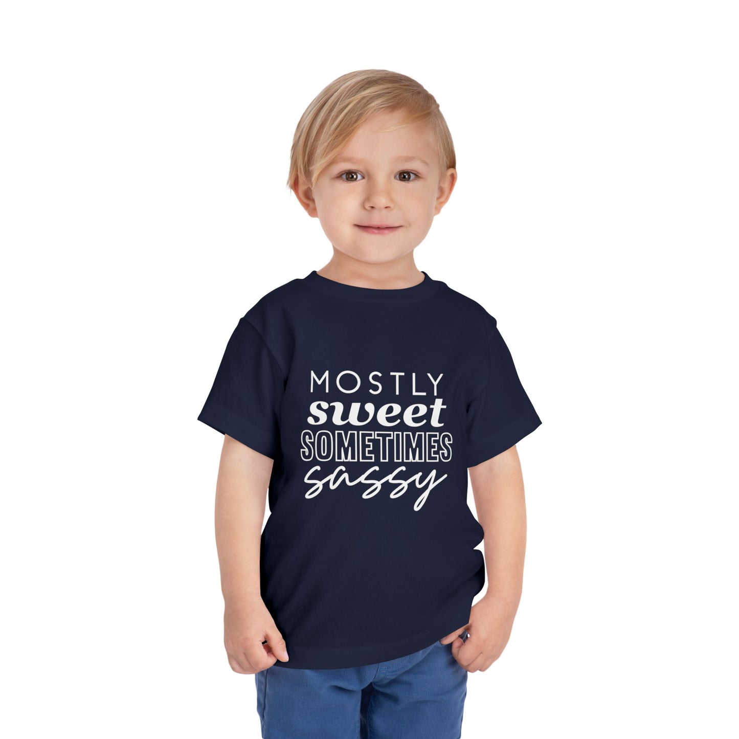 Toddler Tee - "Mostly Sweet Sometimes Sassy" Pink Kids Shirt