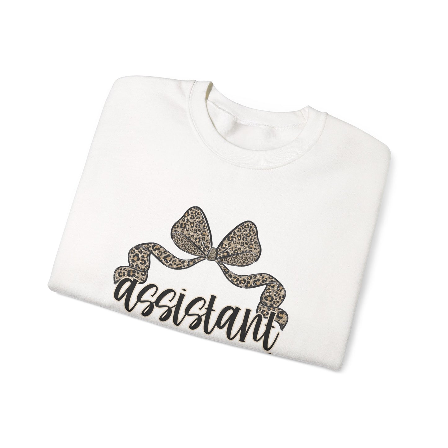 Assistant Principal Sweatshirt — Leopard Bow Crewneck for School Leaders