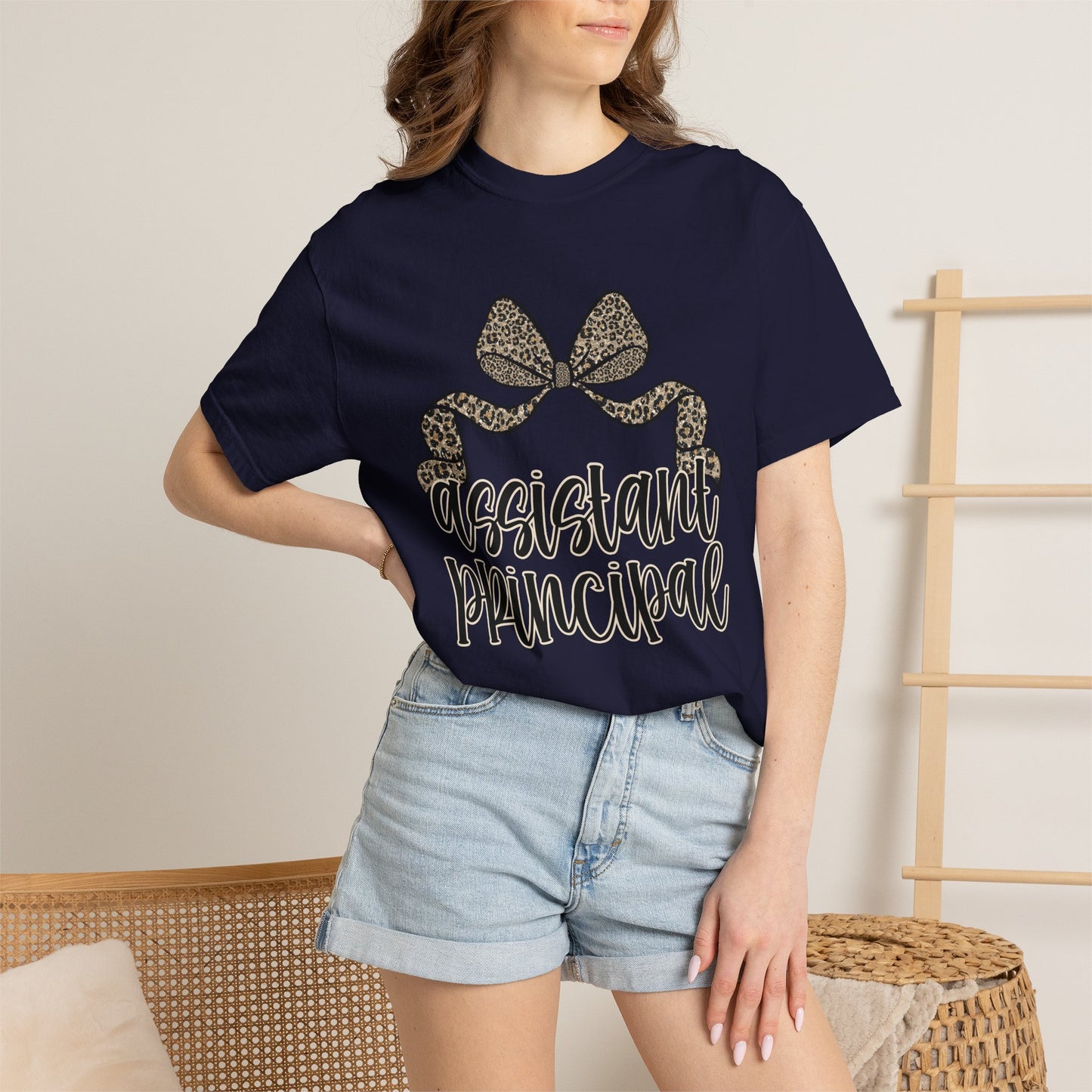 Assistant Principal Leopard Bow T-Shirt