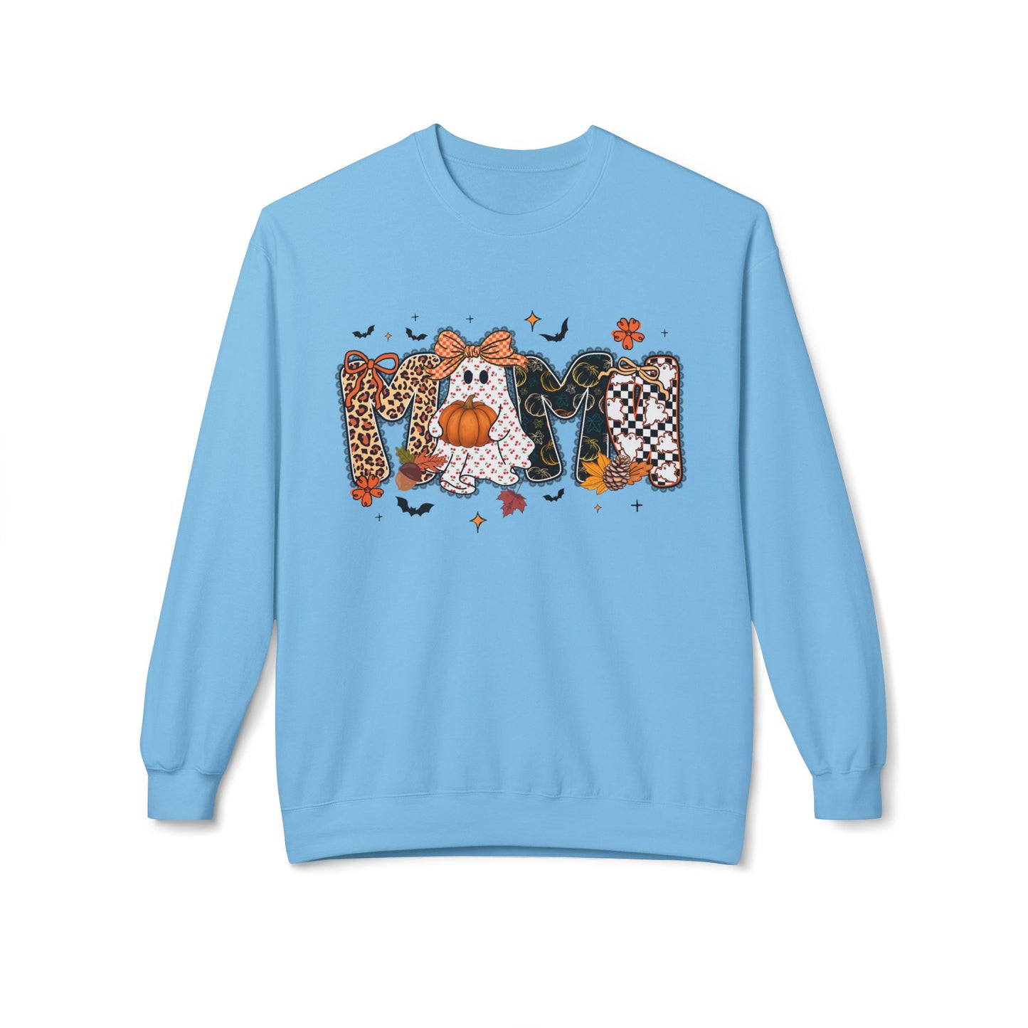 Mom Halloween Sweatshirt — Cute Pumpkin & Leopard Fall Crewneck