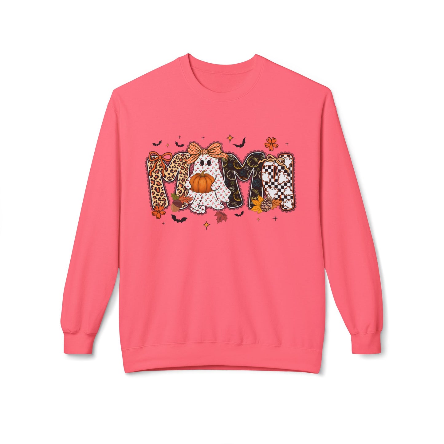 Mom Halloween Sweatshirt — Cute Pumpkin & Leopard Fall Crewneck
