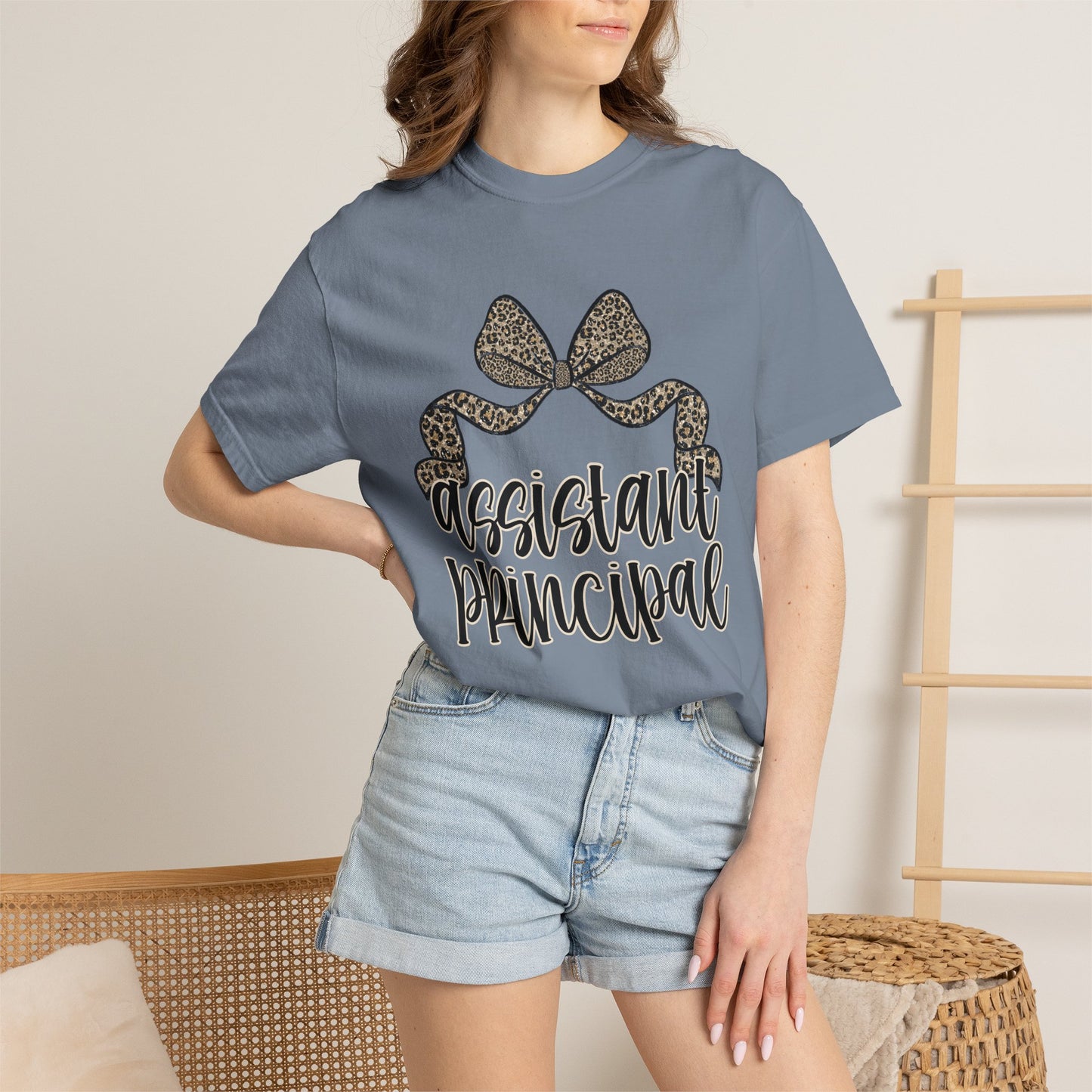 Assistant Principal Leopard Bow T-Shirt