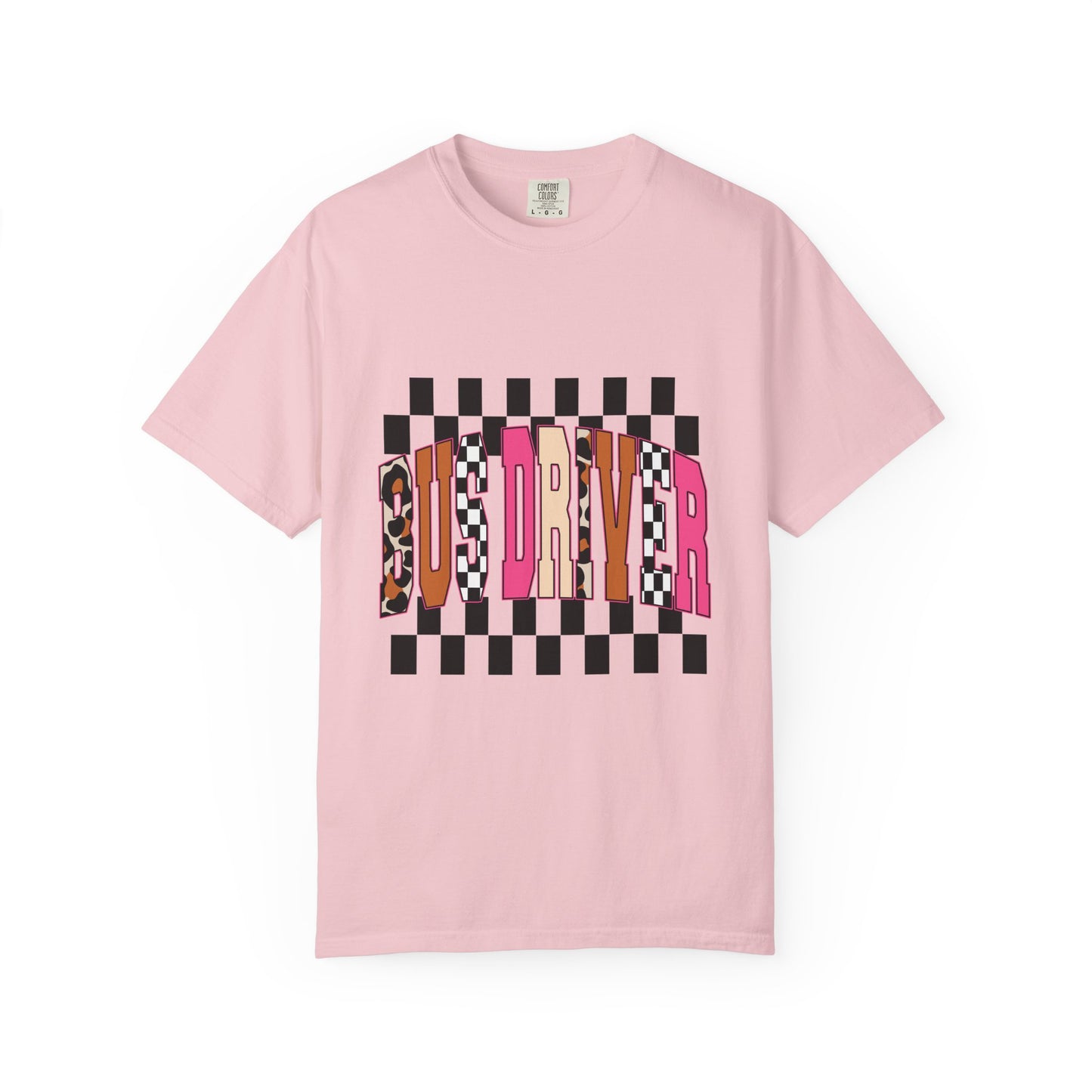 T-Shirt — 'Bus Driver' Checkerboard Graphic Tee (Retro Skate/Punk Vibe)
