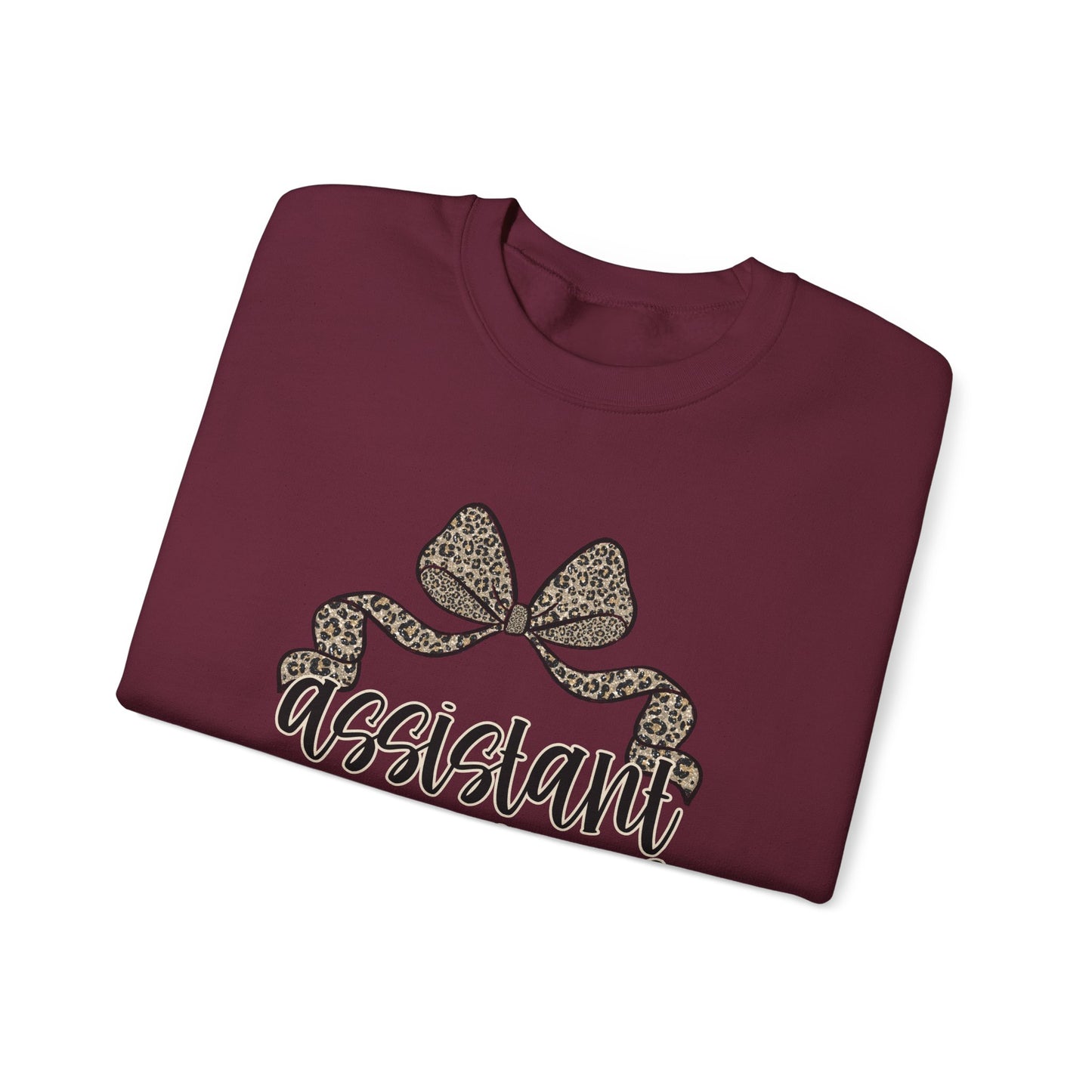 Assistant Principal Sweatshirt — Leopard Bow Crewneck for School Leaders