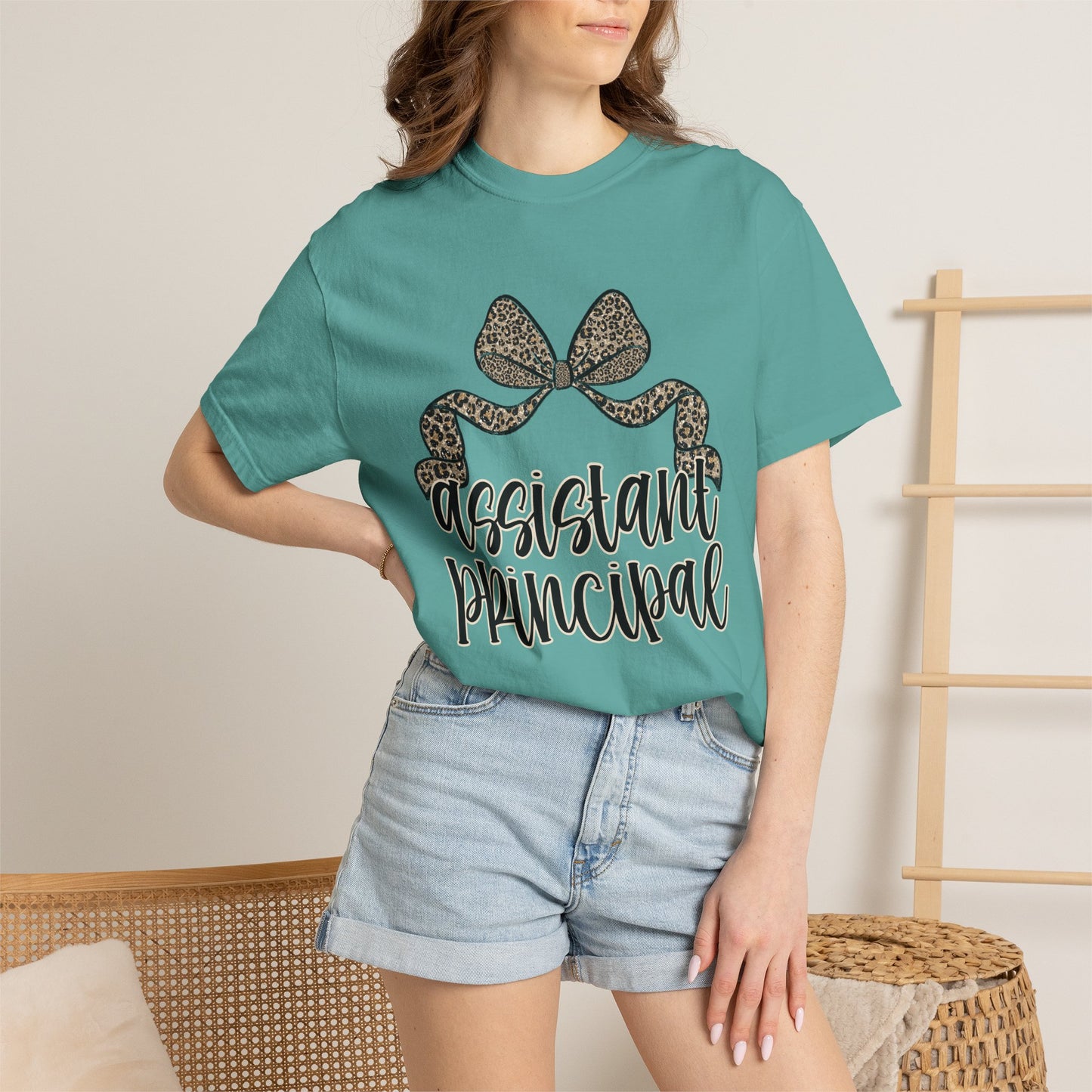 Assistant Principal Leopard Bow T-Shirt