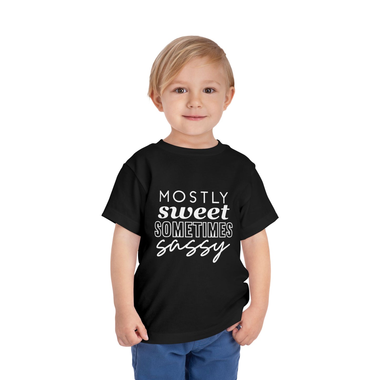 Toddler Tee - "Mostly Sweet Sometimes Sassy" Pink Kids Shirt