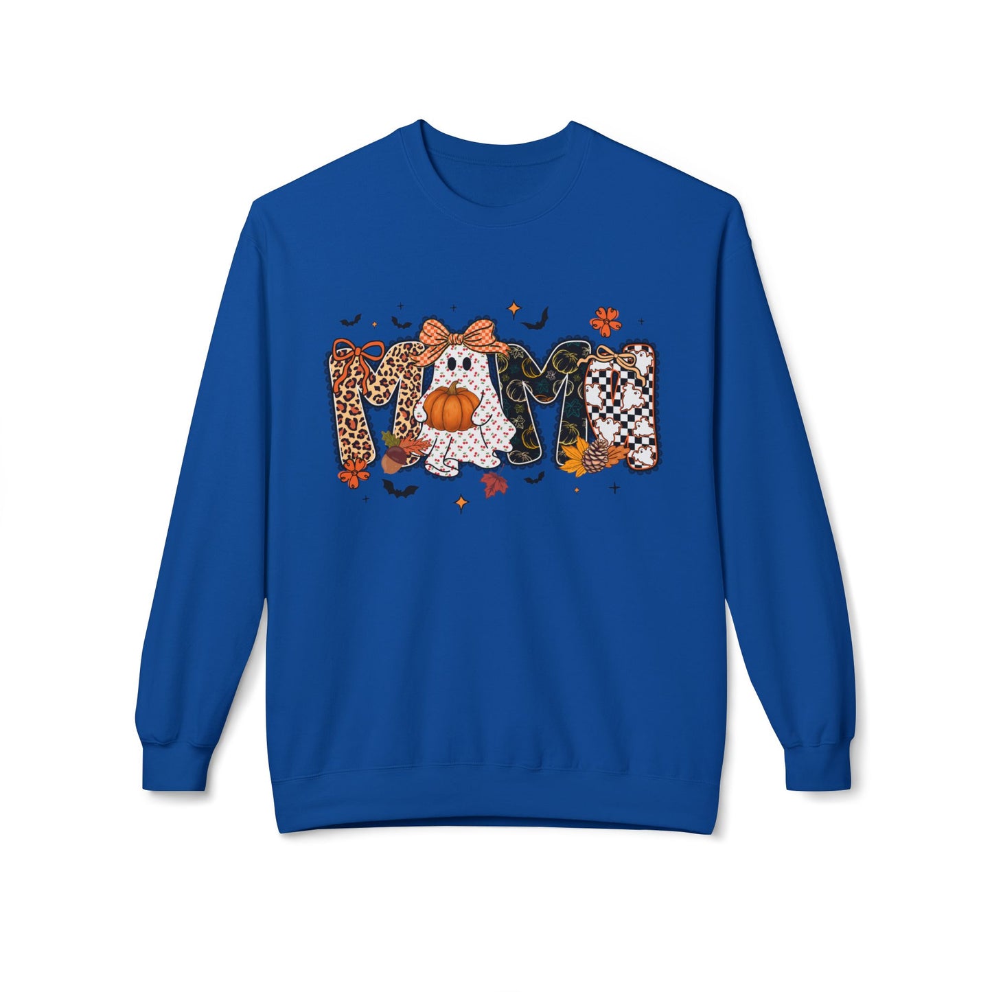 Mom Halloween Sweatshirt — Cute Pumpkin & Leopard Fall Crewneck