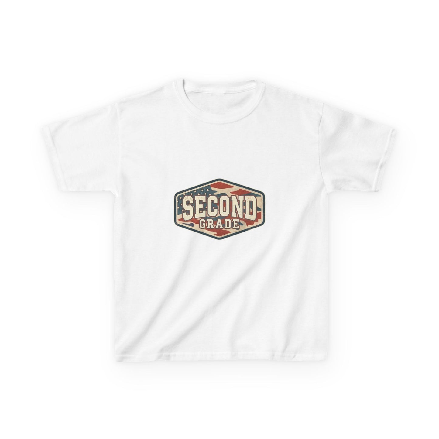 Second Grade Kids T-Shirt — Retro School Badge Tee