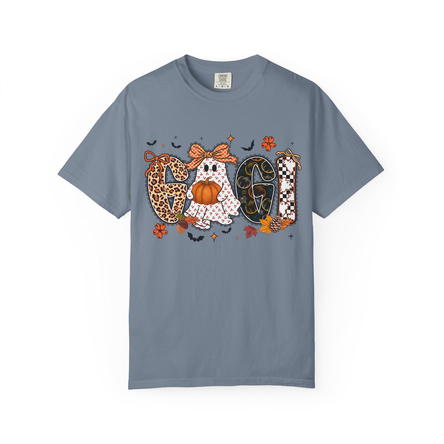 Halloween "Gigi" T-Shirt — Pumpkin, Leopard & Mask Fall Tee