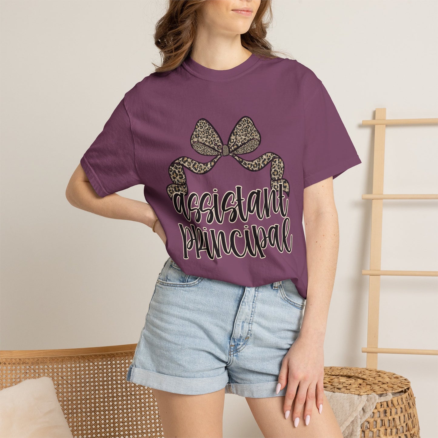 Assistant Principal Leopard Bow T-Shirt