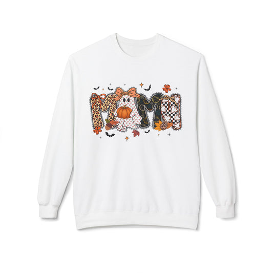 Mom Halloween Sweatshirt — Cute Pumpkin & Leopard Fall Crewneck