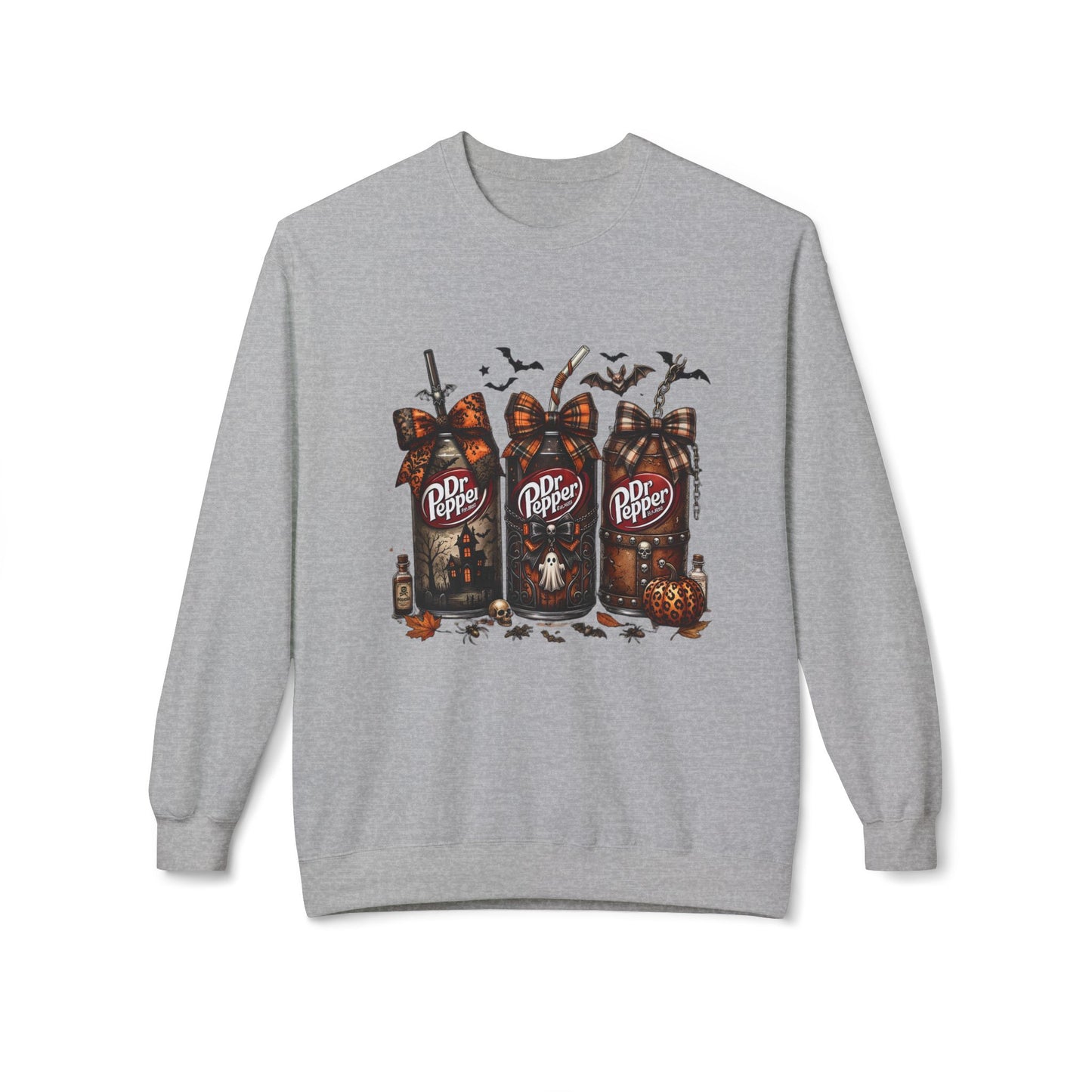 Halloween Dr Pepper Crewneck Sweatshirt — Spooky Soda Bottle Graphic