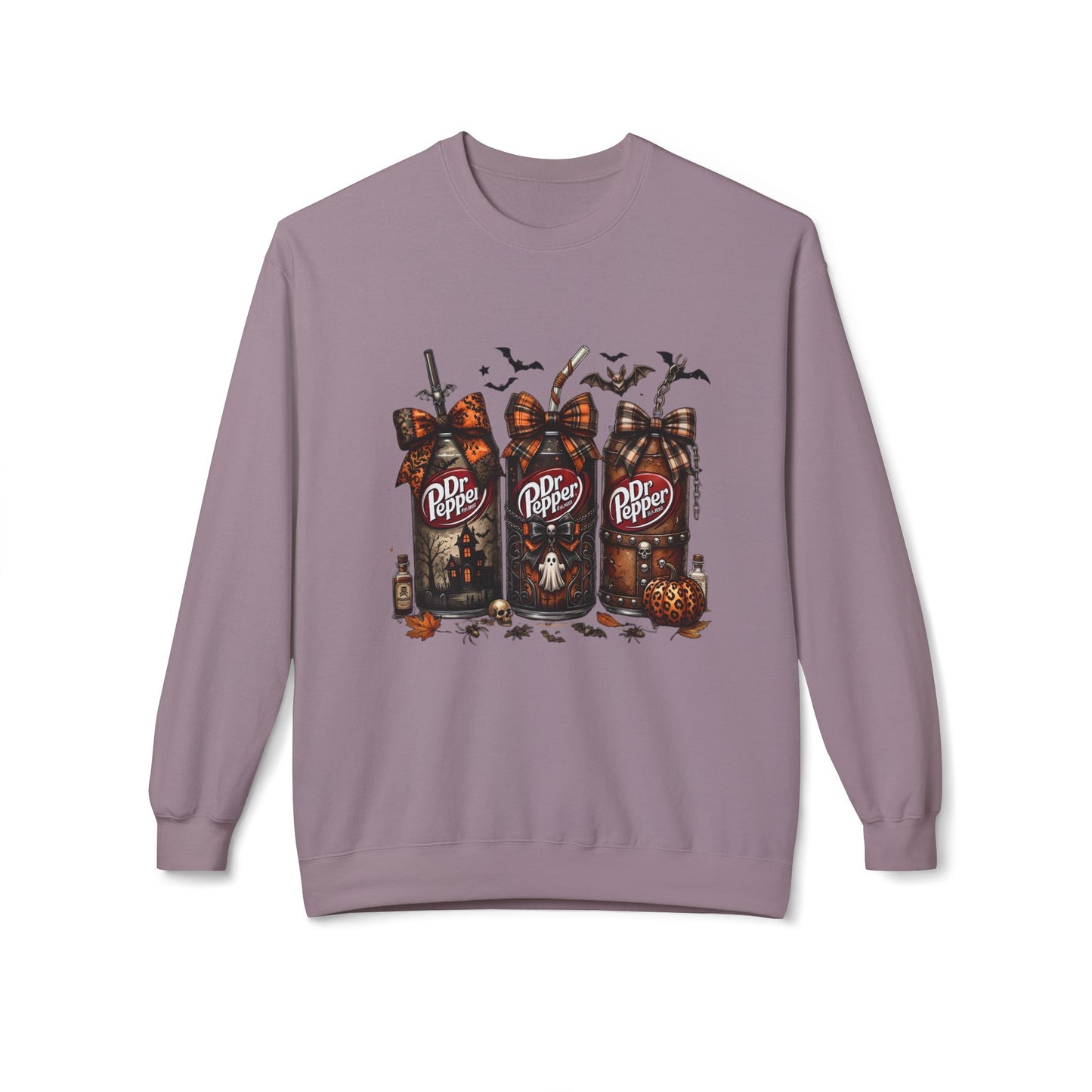 Halloween Dr Pepper Crewneck Sweatshirt — Spooky Soda Bottle Graphic
