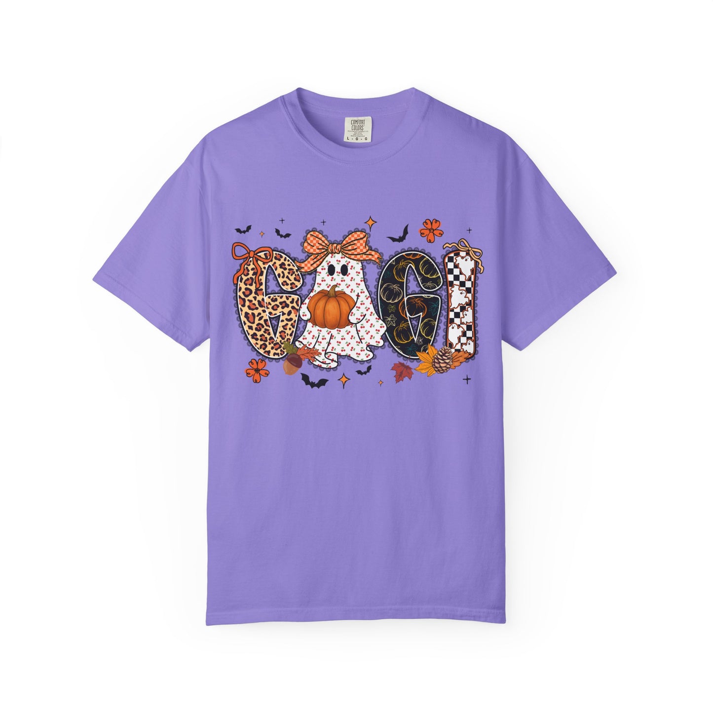 Halloween "Gigi" T-Shirt — Pumpkin, Leopard & Mask Fall Tee